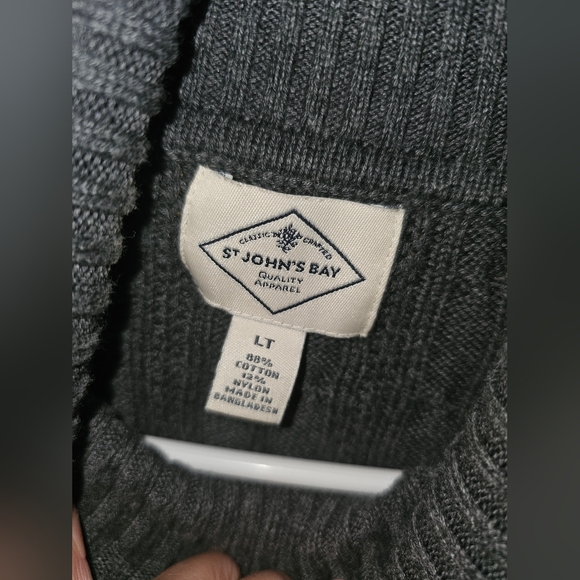 NEW Charcoal Heather St John’s Bay Turtleneck Sweater sz LT - Picture 2 of 4